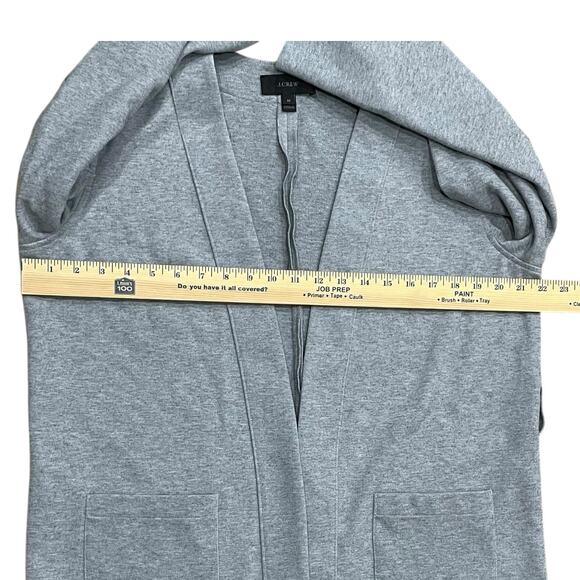J.Crew Gray Open-Front Sweater Blazer Cardigan Sz M Preppy Knit Stretch Sweater - Picture 5 of 6